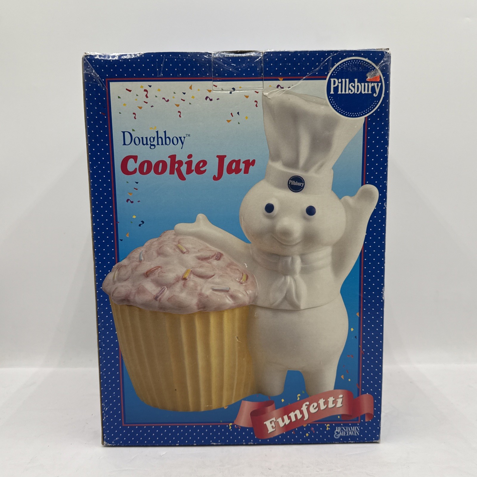 PILLSBURY DOUGHBOY Cookie Jar Funfetti 2001 Benjamin & Medwin (VD)