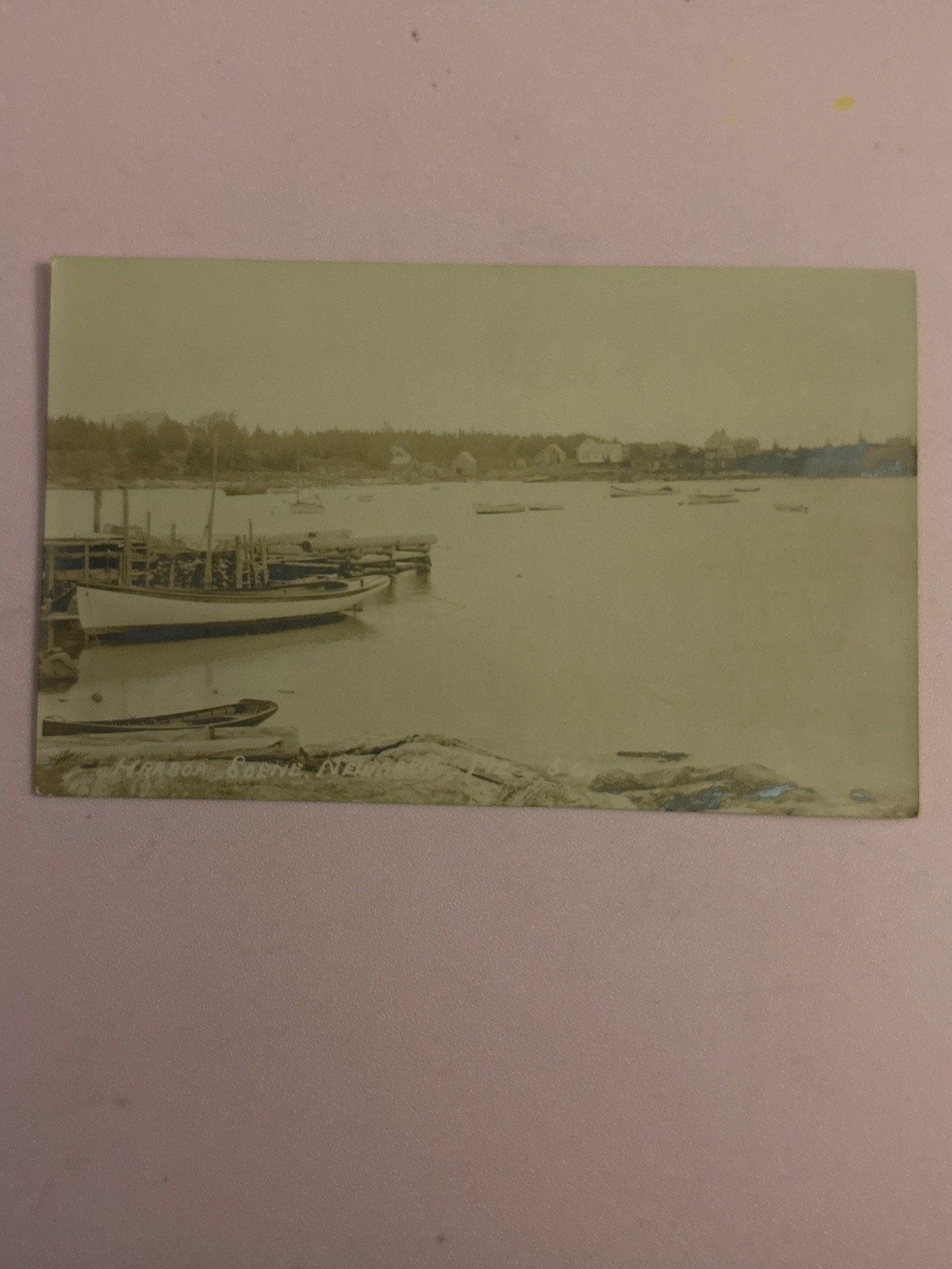 1924 harbor scene, newagen Maine postcard