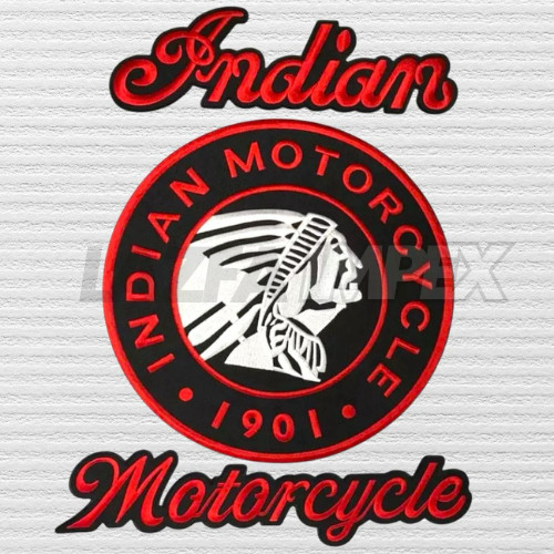Indian Motorcycle JACKET VEST BACK Red Patch Iron/ Sew On Embroidery Patches
