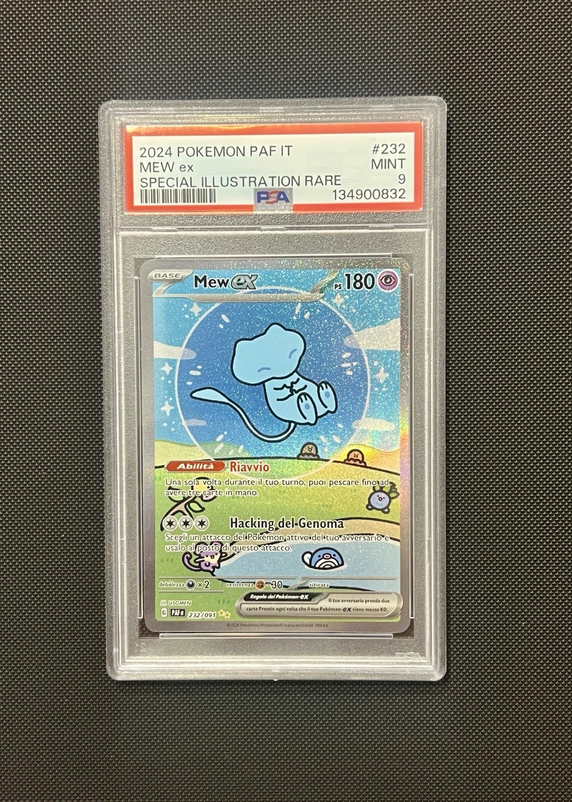 Pokemon PSA 9 Mew ex 232/091 Special Illustration Rare Holo PAF IT 2024