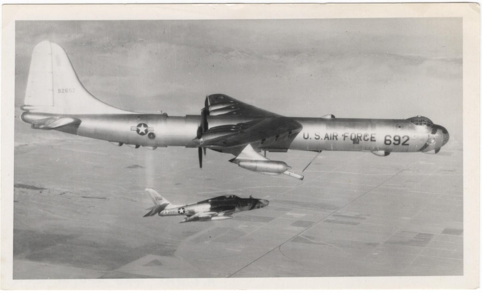 1955 USAF FICON GRB-36D Peacemaker RF-84K Parasite Jet, Bowers Photo