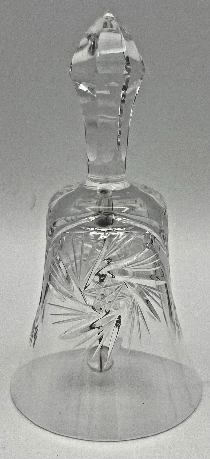 Bell Cut Clear Crystal Bell Pinwheel Star Pattern Decor 5
