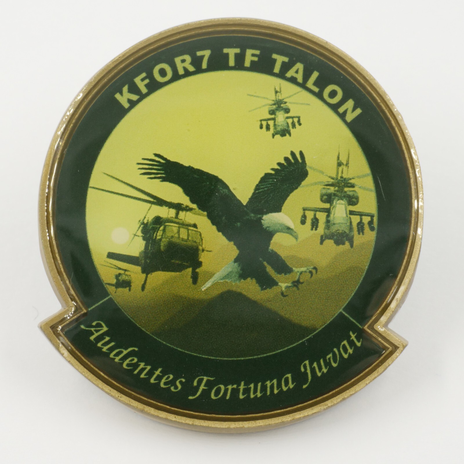 [547] KFOR 7 TF Talon Challenge Coin NATO MNTF-E US Army Eagle Helicopter 5cm