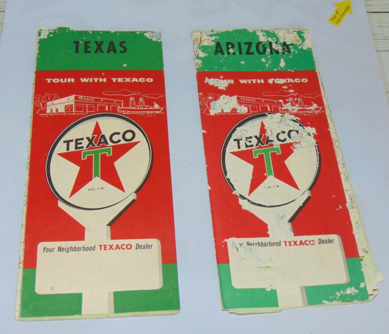 1958 Texaco Road Map Texas & Arizona