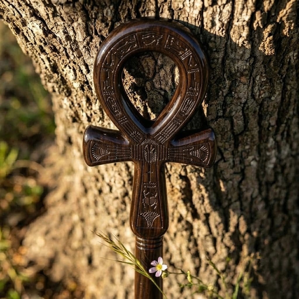 Wooden Ankh Staff Handcrafted Egyptian Pharaoh Scepter Walking Stick Wooden Ankh Staff Handcrafted Egyptian Pharaoh Scepter Walking Stick