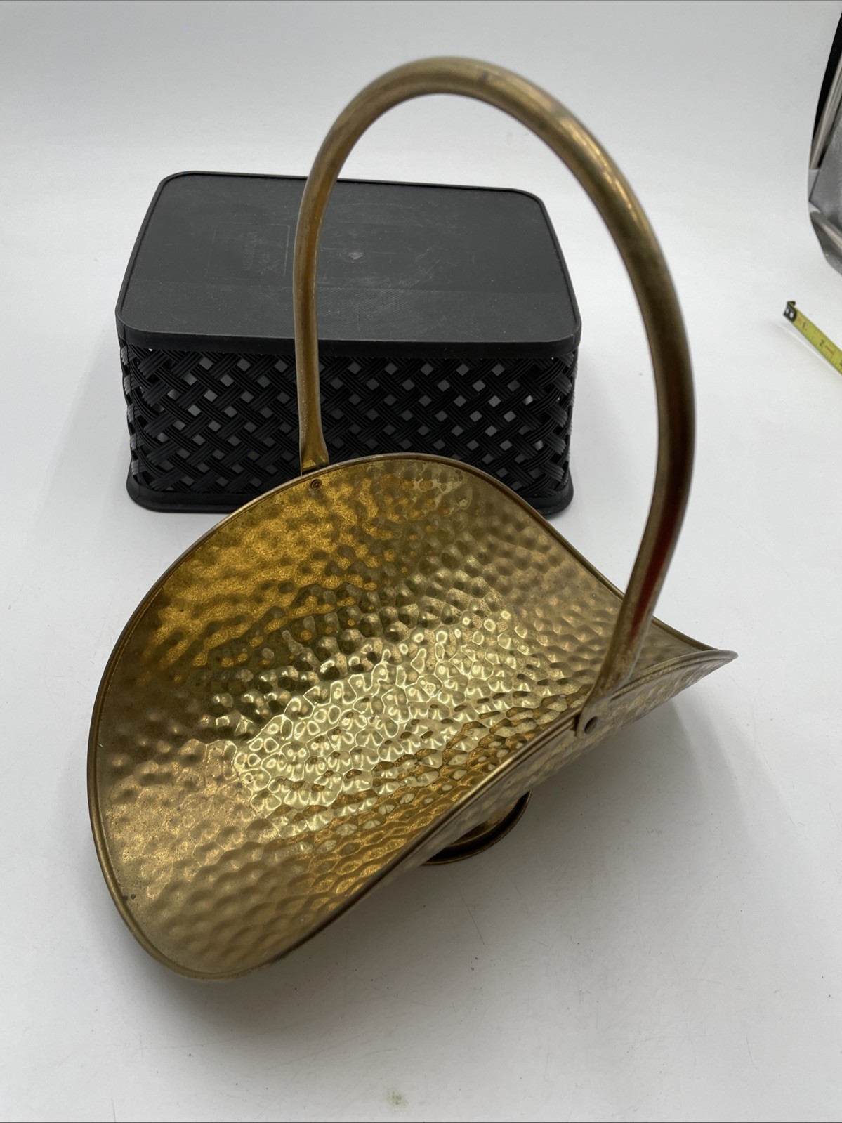 Vintage FTDA  Holland Nijhof Zevenaar Hammered Brass Flower Holder/Basket