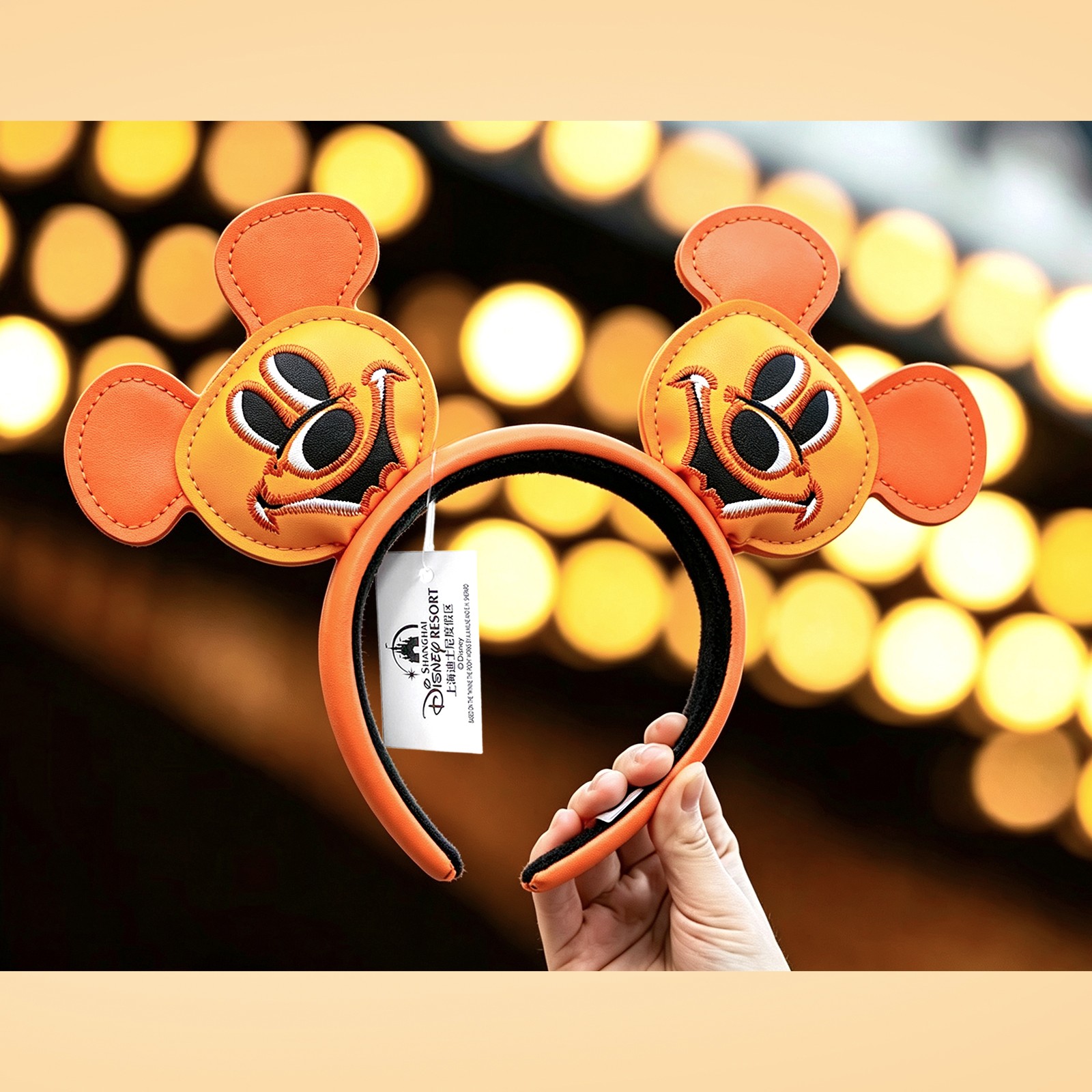 Disney- Parks Orange Pumpkin Halloween Mickey Jack o\' Lantern Ears Headband NWT