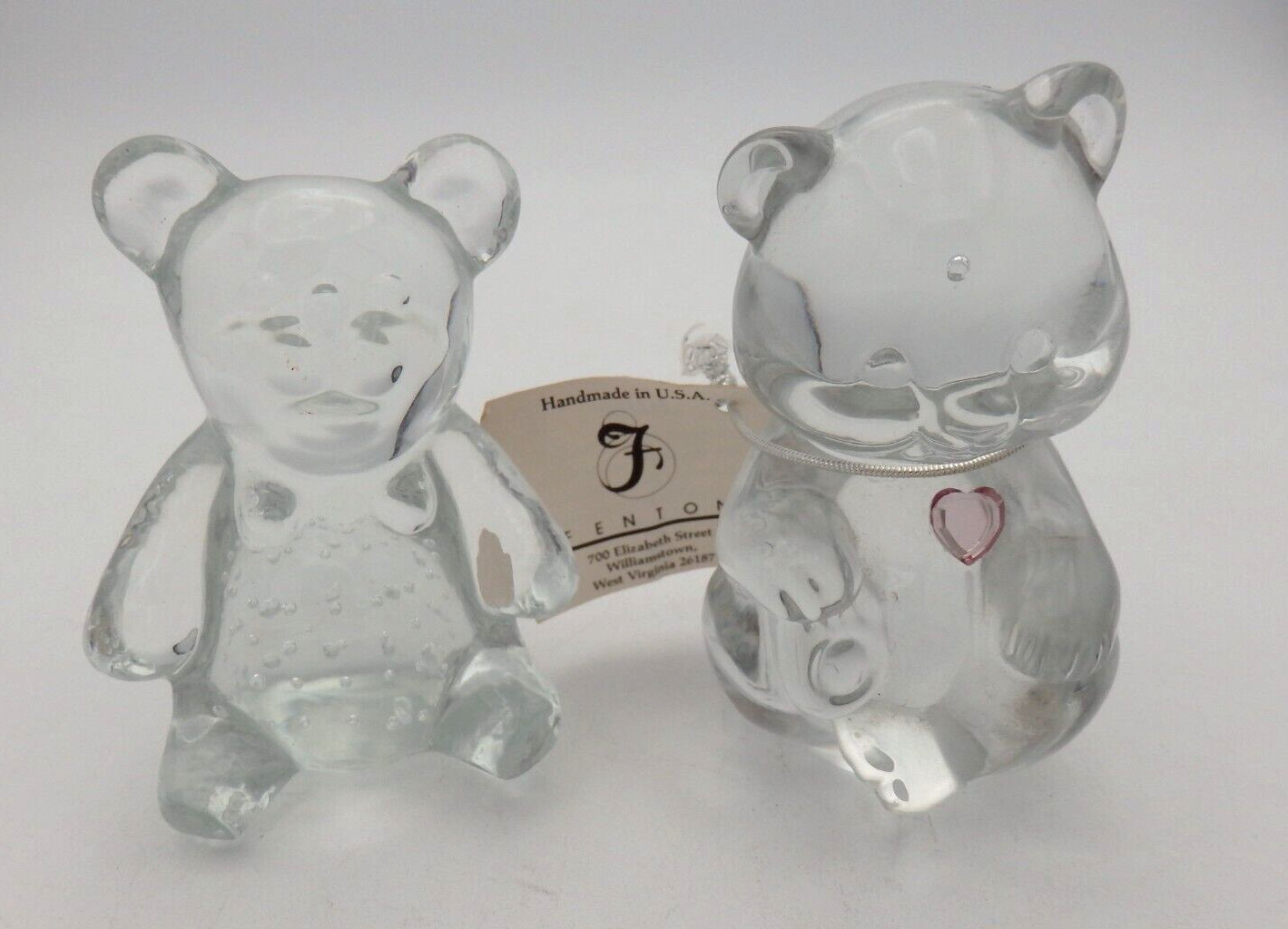 Fenton Clear Glass Birthday June Bear Figurine and Controlled Bubbles Glass Bear Fenton Clear Glass Birthday June Bear Figurine and Controlled Bubbles Glass Bear