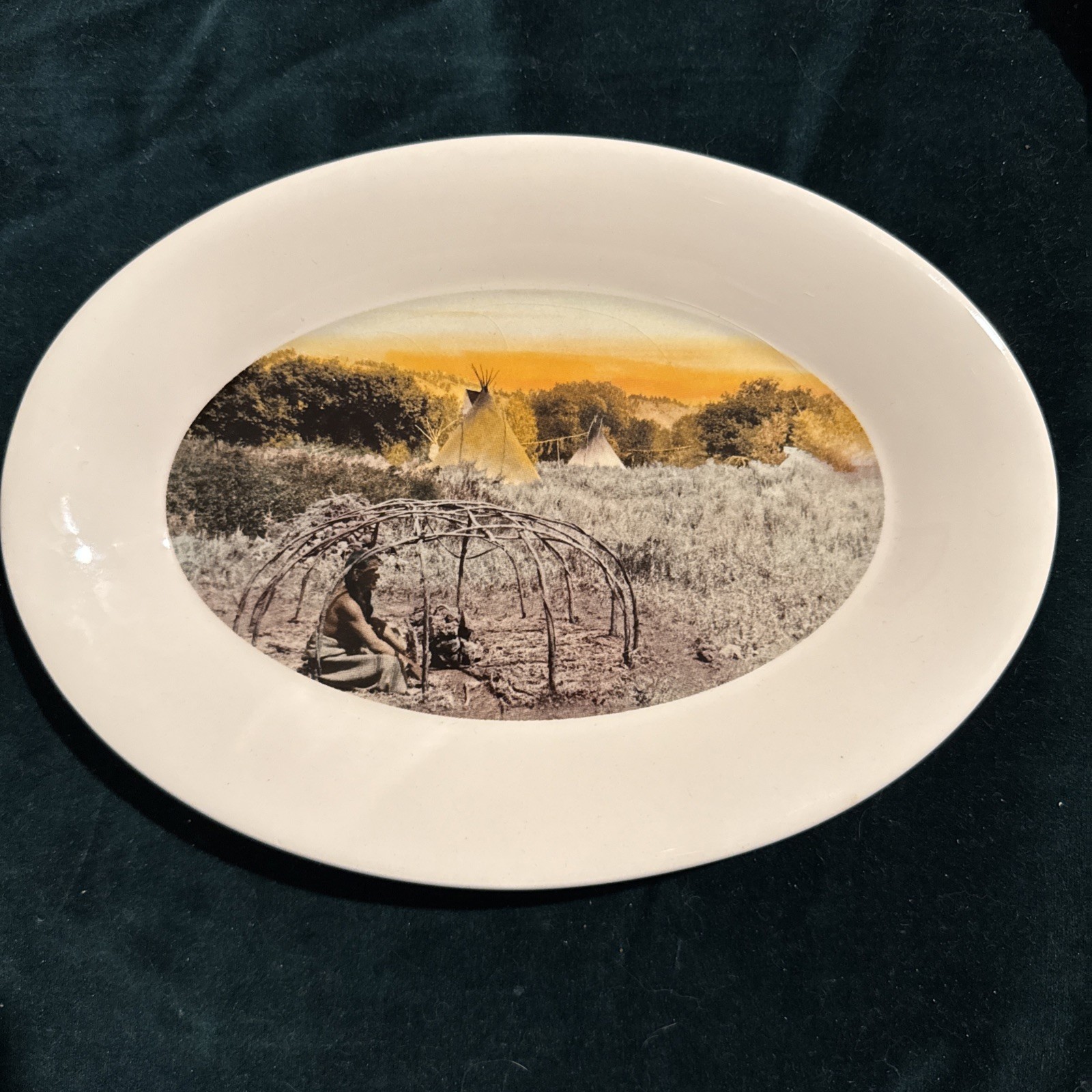 L A Huffman Collectors Plate Titled, “Cheyenne Plenty Bird In His Sweat Lodge”
