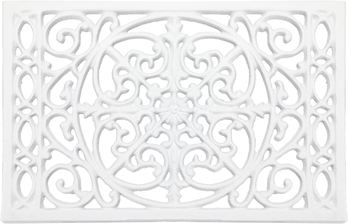 Cast Iron Trivet, 9.6 x 6.3 Inch Metal Trivet with Rubber Feets, Rustic Heat ...