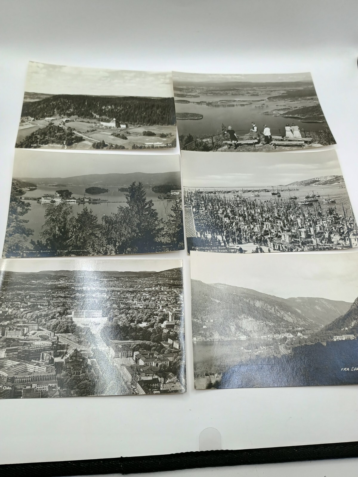 Norway Vtg Postcards Lot of 6 Oslo, Evanger, Boat Parade, Etc BW Photos