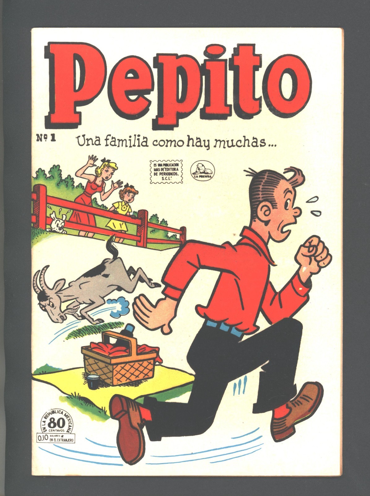 Pepito #1  1952  Mexican  copy Grade 7.0  basket on cover