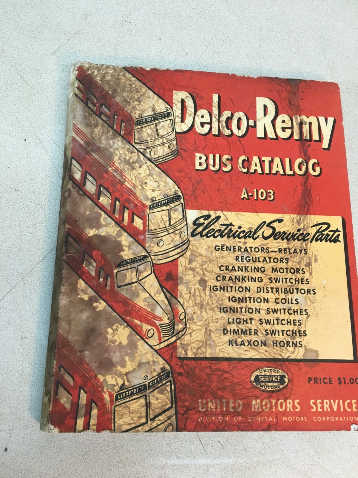Vintage 1940s Delco Remy Bus Catalog A-103 United Motors Service Manual General 