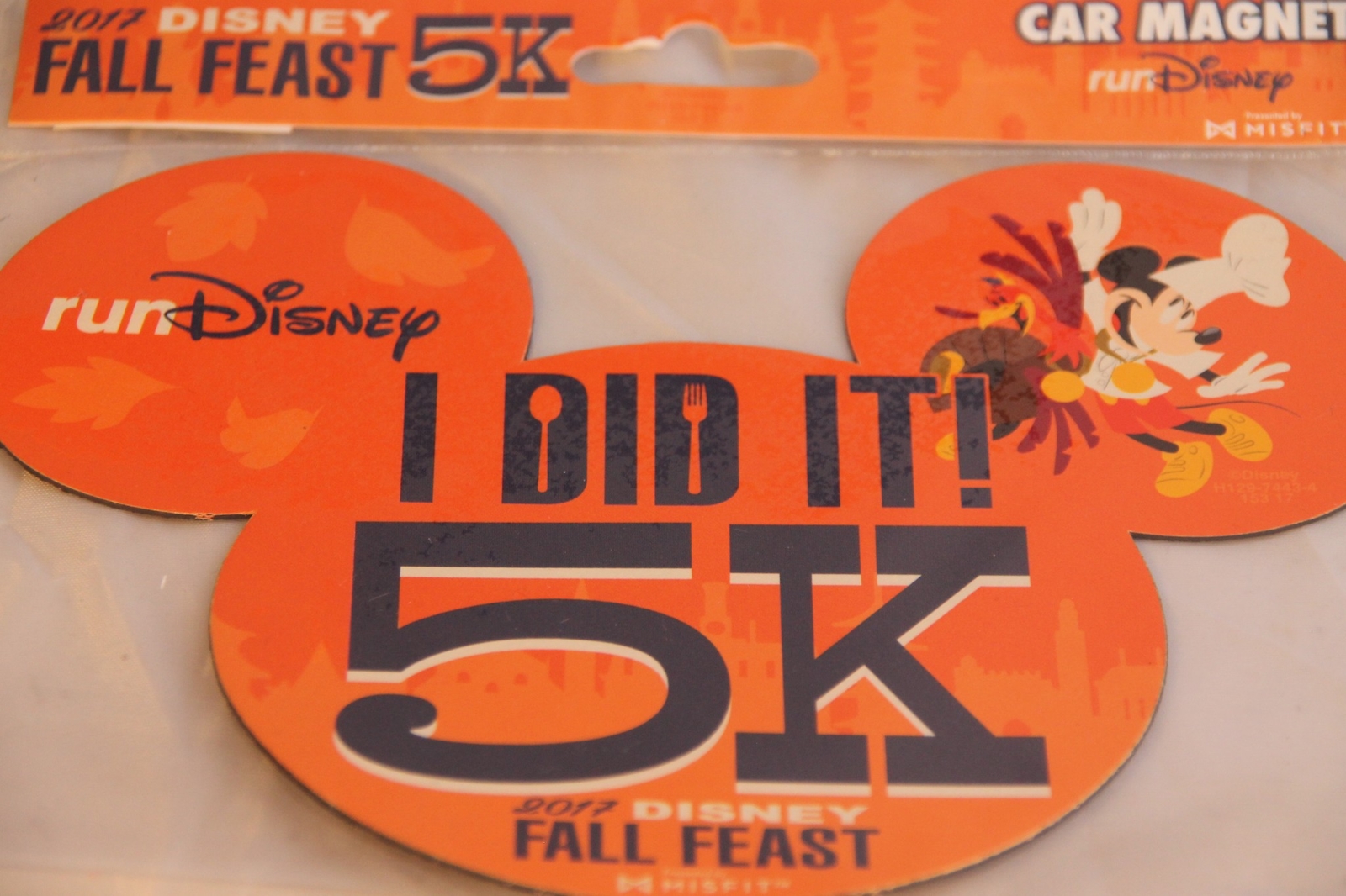 New 2017 runDisney Marathon Car Magnet 5 K I Did It Fall Feast Challenge 5K