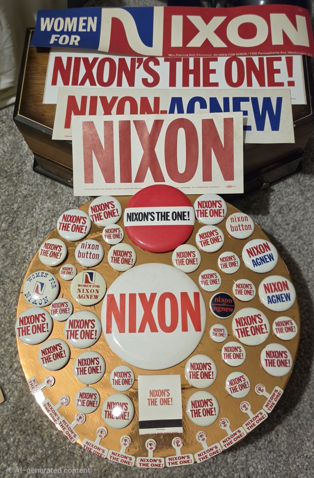 Political Campaign 1968-Richard Nixon 50 Various Pieces Of Mixed Memorabilia 