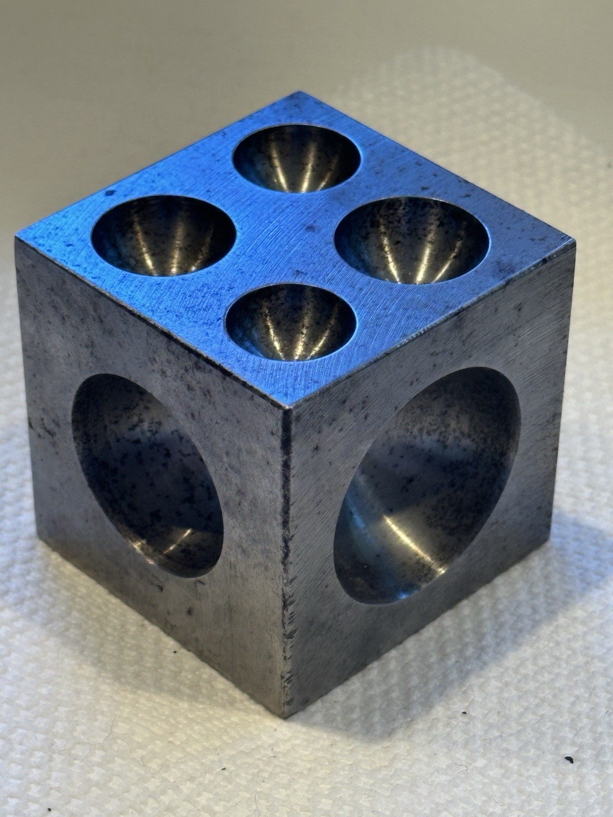 Vintage Jeweler’s Steel Dapping Doming Block Cube Multi Size Metal Forming Tool