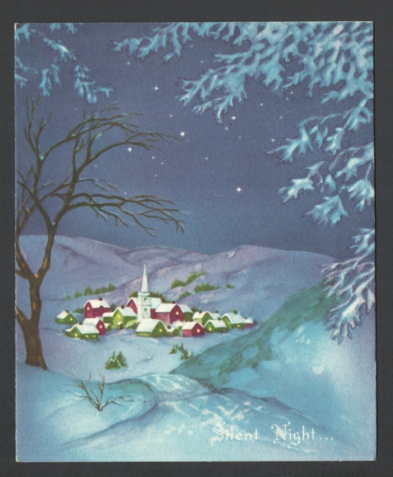 Vintage Christmas Card & Music SILENT NIGHT LINSTAEDT  The Story of SILENT NIGHT