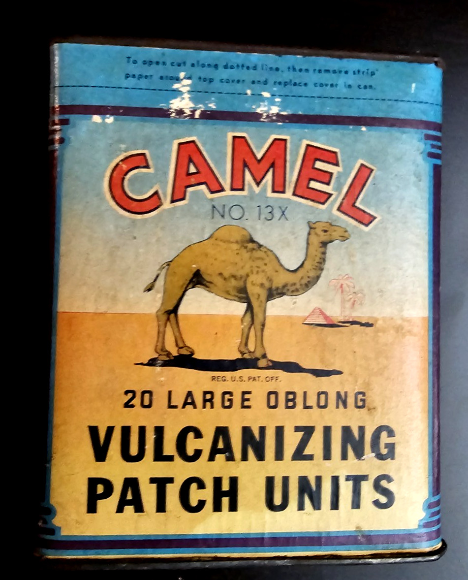 Vintage Camel Box of Vulcanizing Patch Units 20 Large Oblong  NO. 13X RARE NOS