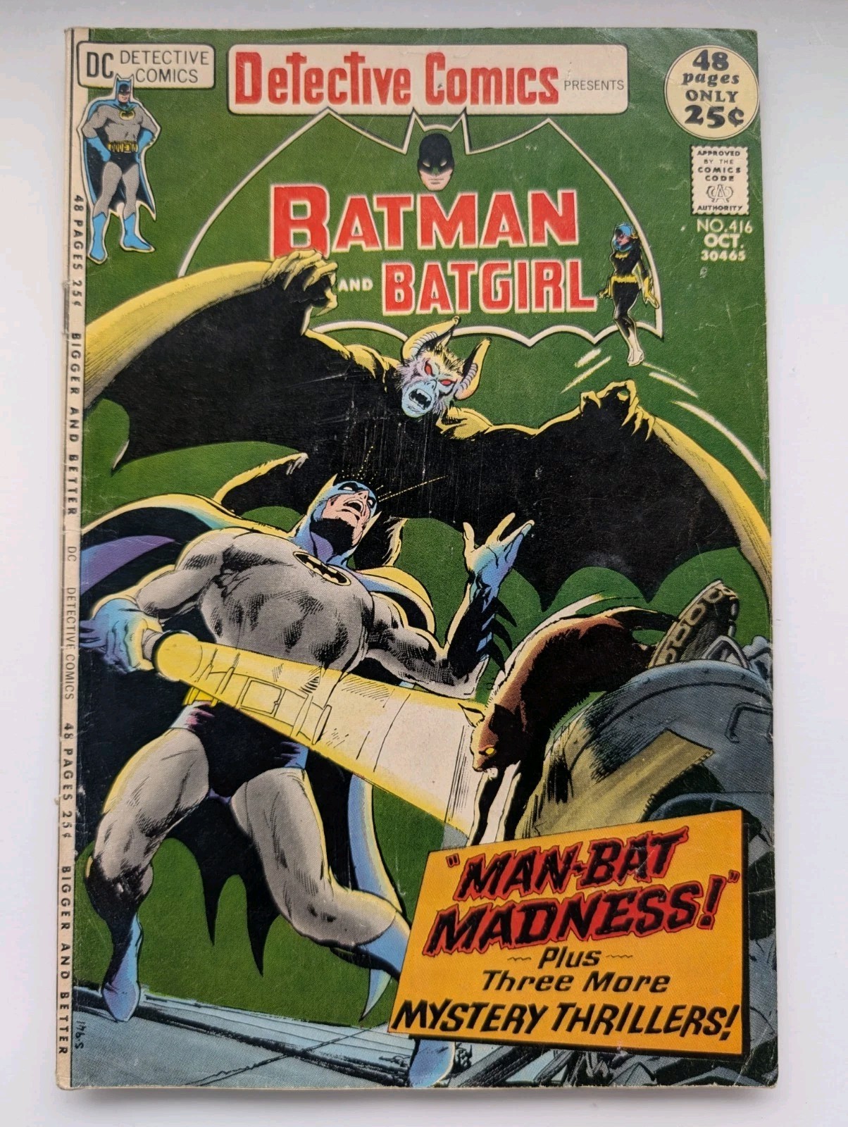 Detective Comics 416 Batman Neal Adams Art Batgirl Man-bat DC Comics 1971
