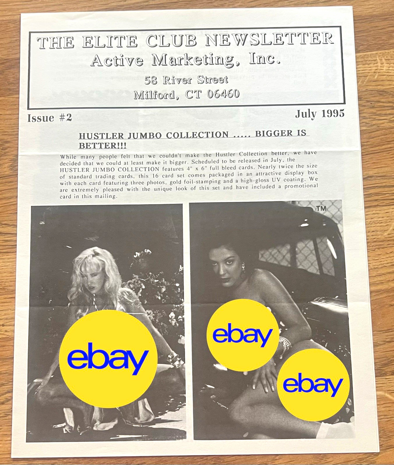 1995 Elite Club Newsletter #2 Active Marketing Hustler Stripper Series Pandora