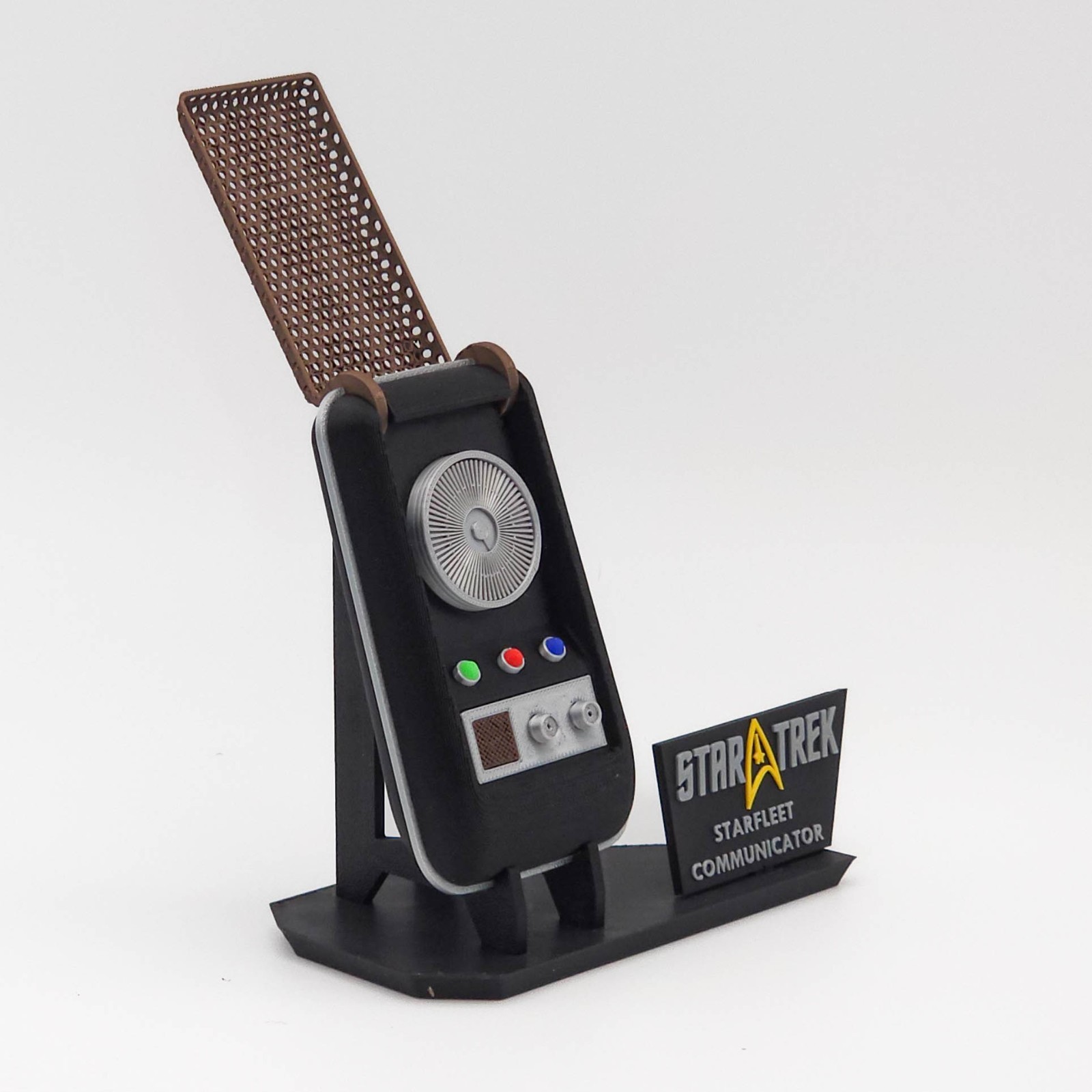 Star Trek TOS Communicator Prop Replica – 3D Printed Fan-Made w/ Stand