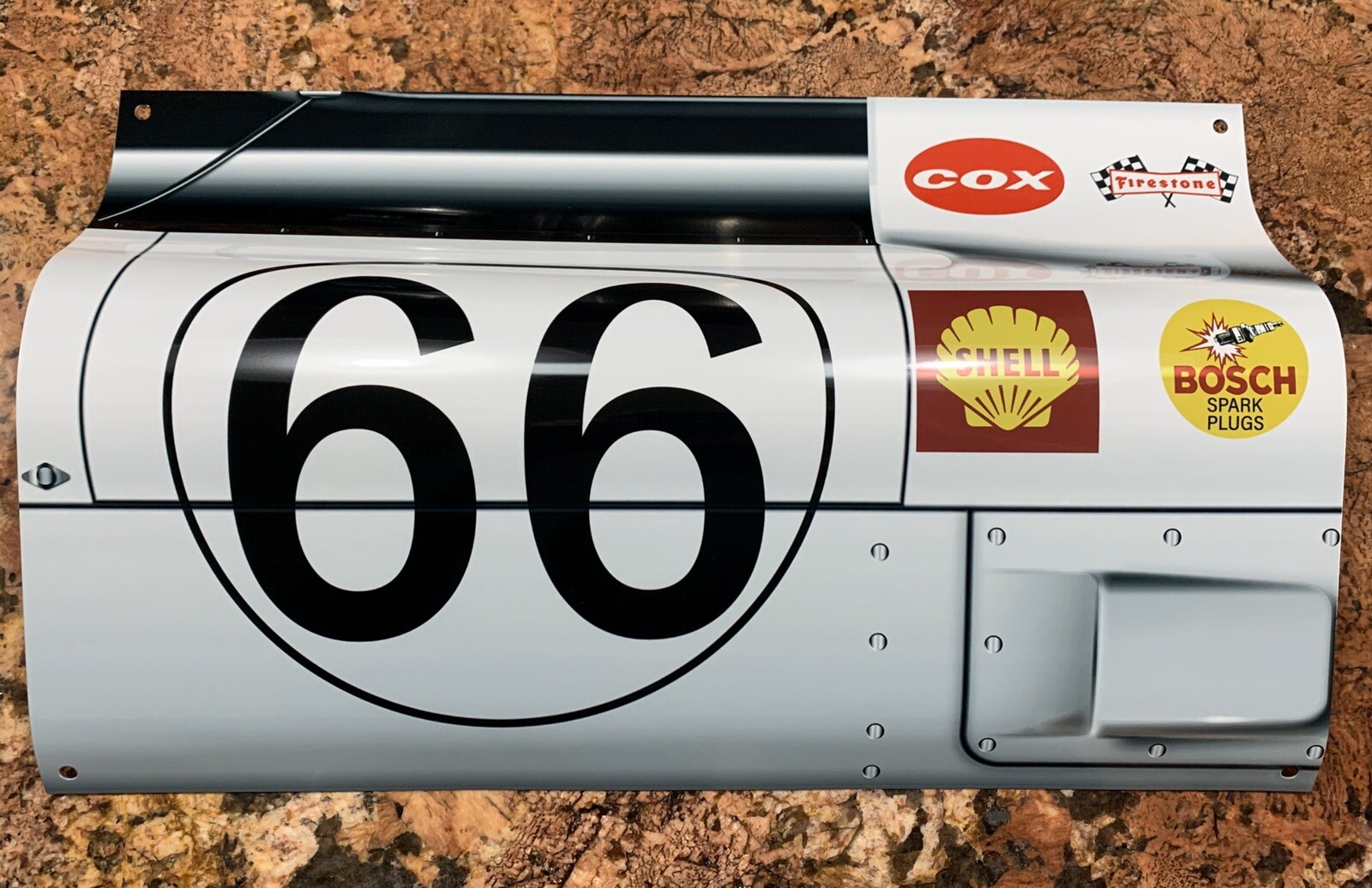 WOW Jim Hall CHAPARRAL 2E CHEVROLET Side View RACE Car DOOR Sign NUMBER 66 WOW Jim Hall CHAPARRAL 2E CHEVROLET Side View RACE Car DOOR Sign NUMBER 66