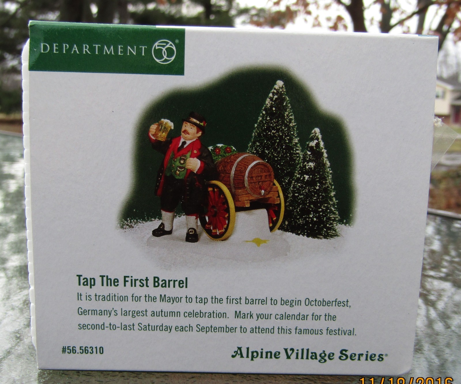 2002 Department 56 Alpine Village Series #56.565310 TAP THE FIRST BARREL Unused