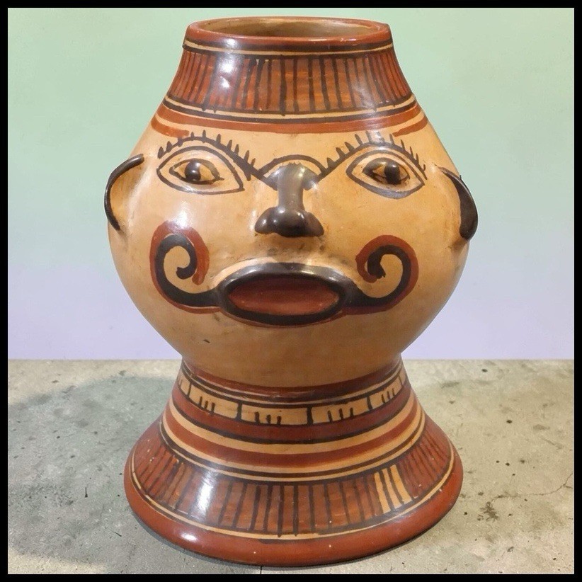 Vintage Pre-Columbian Style Costa Rica Nicoya Pataky Polychrome Effigy Vessel