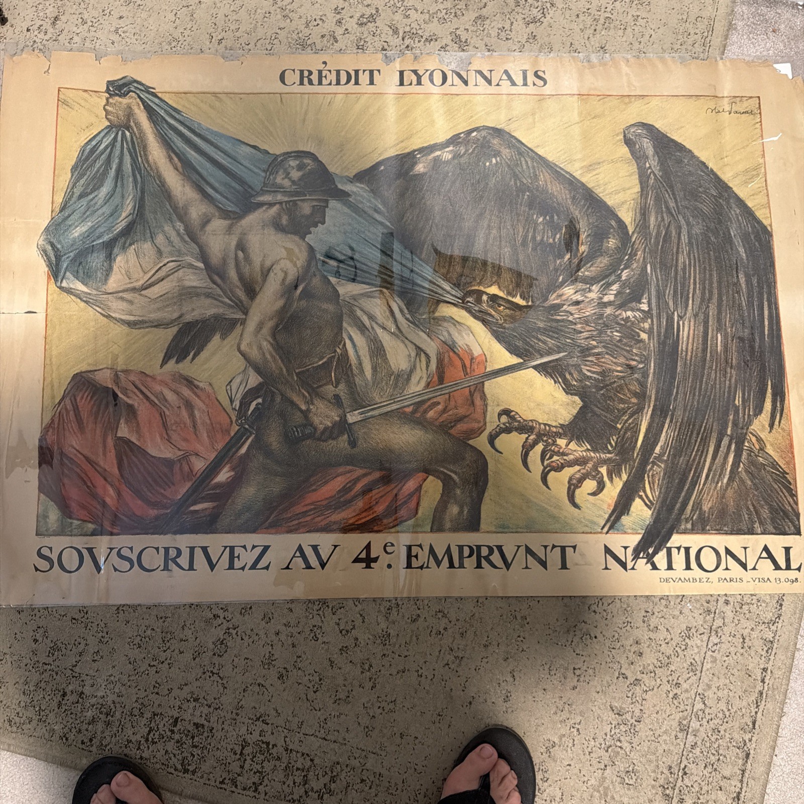 World War I French Propaganda Poster-Rare 1918