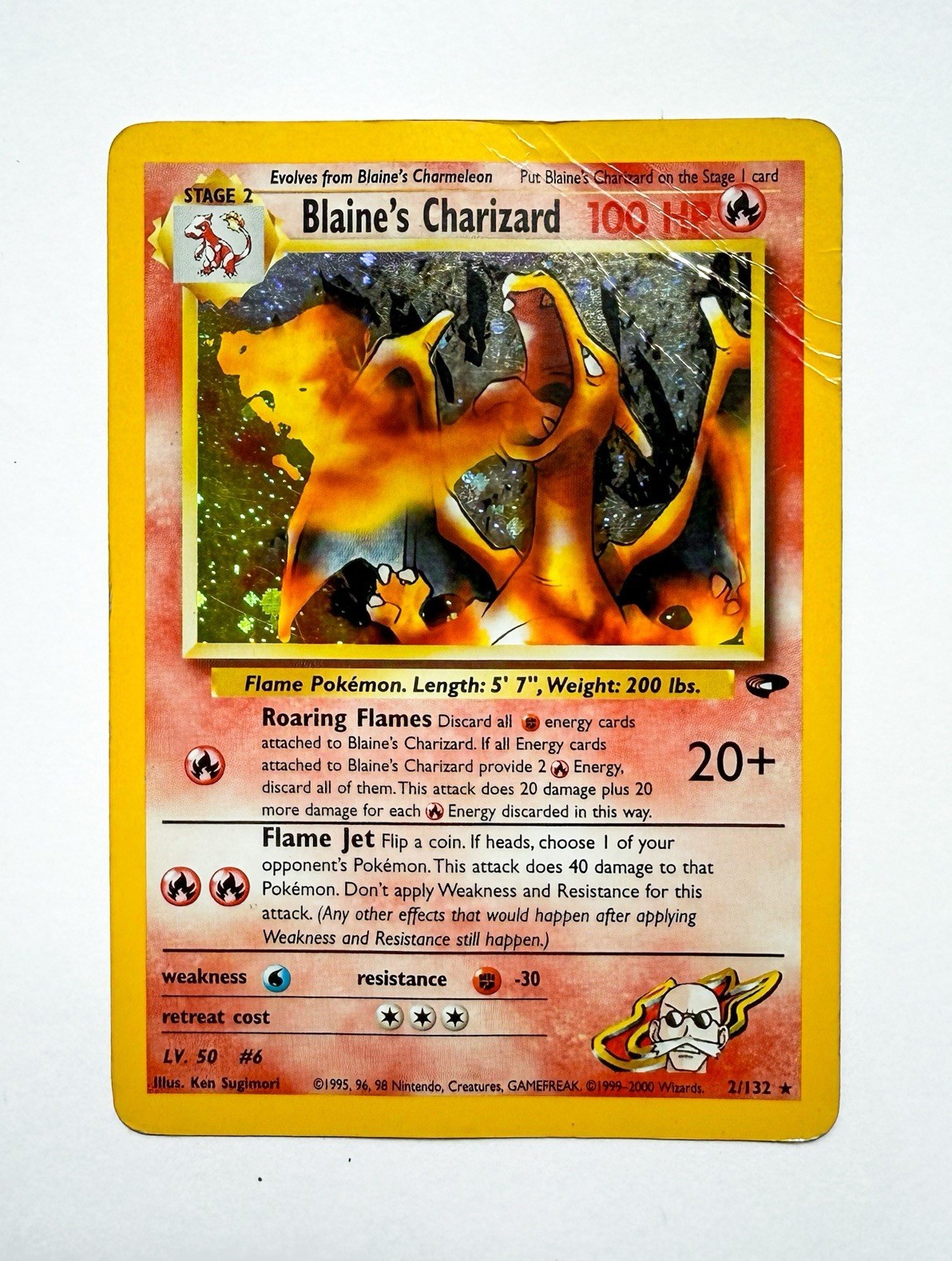 Blaine’s Charizard Holo 2/132 Gym Challenge 2000 English Vintage Pokemon WOTC Blaine’s Charizard Holo 2/132 Gym Challenge 2000 English Vintage Pokemon WOTC