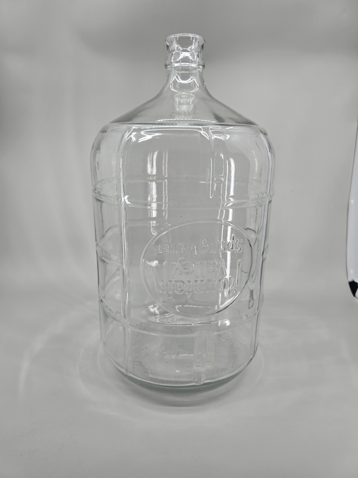 MOUNTAIN VALLEY SPRING WATER 5 Gallon Glass Bottle Jug Carboy Clear Vintage