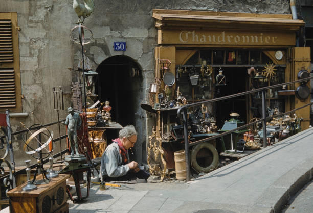 Antique Shop In Geneva's Old Town 1965 Historic Old Photo