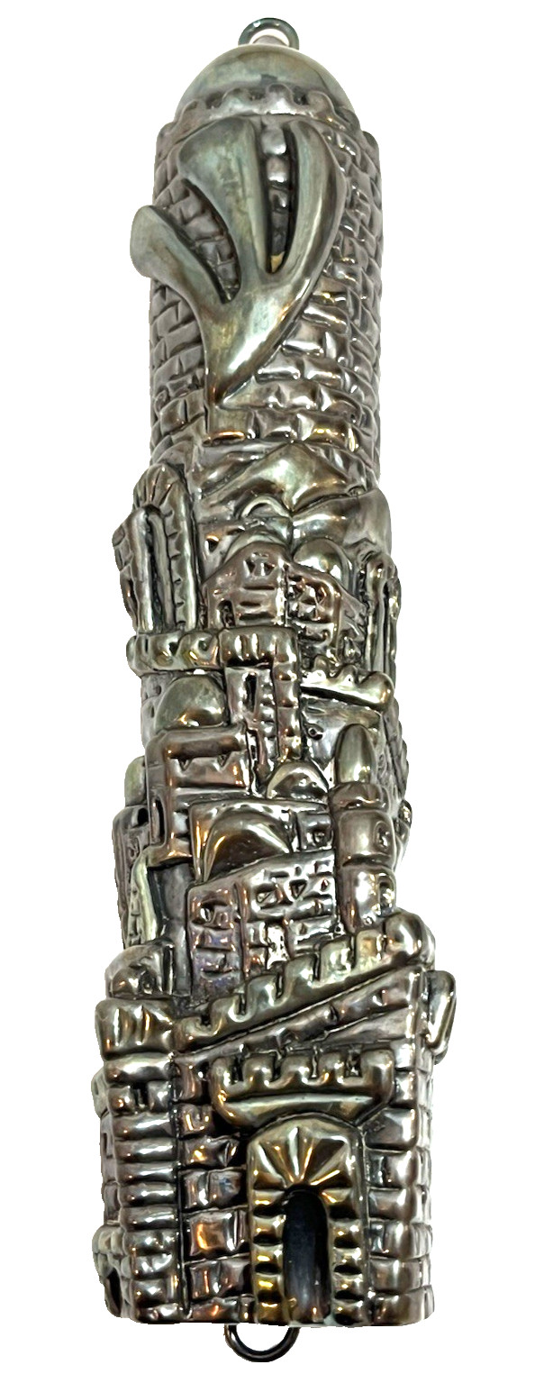 Vg Hebrew 925 Sterling Mezuzah מְזוּזָה‎ Shin Klaf Jewish Judaica Judaism Israel
