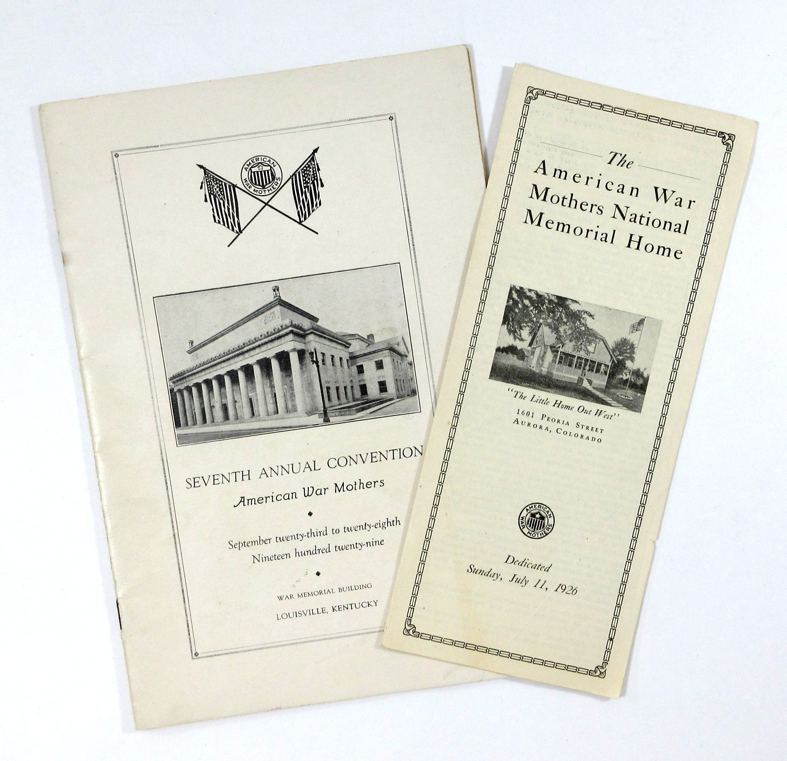 WWI American War Mothers Convention Program Memorial Home Brochure 1929