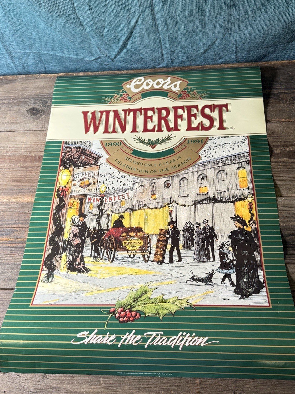 Coors Winterfest 1990–91 Beer Poster | Vintage Brewery Promo 26x18