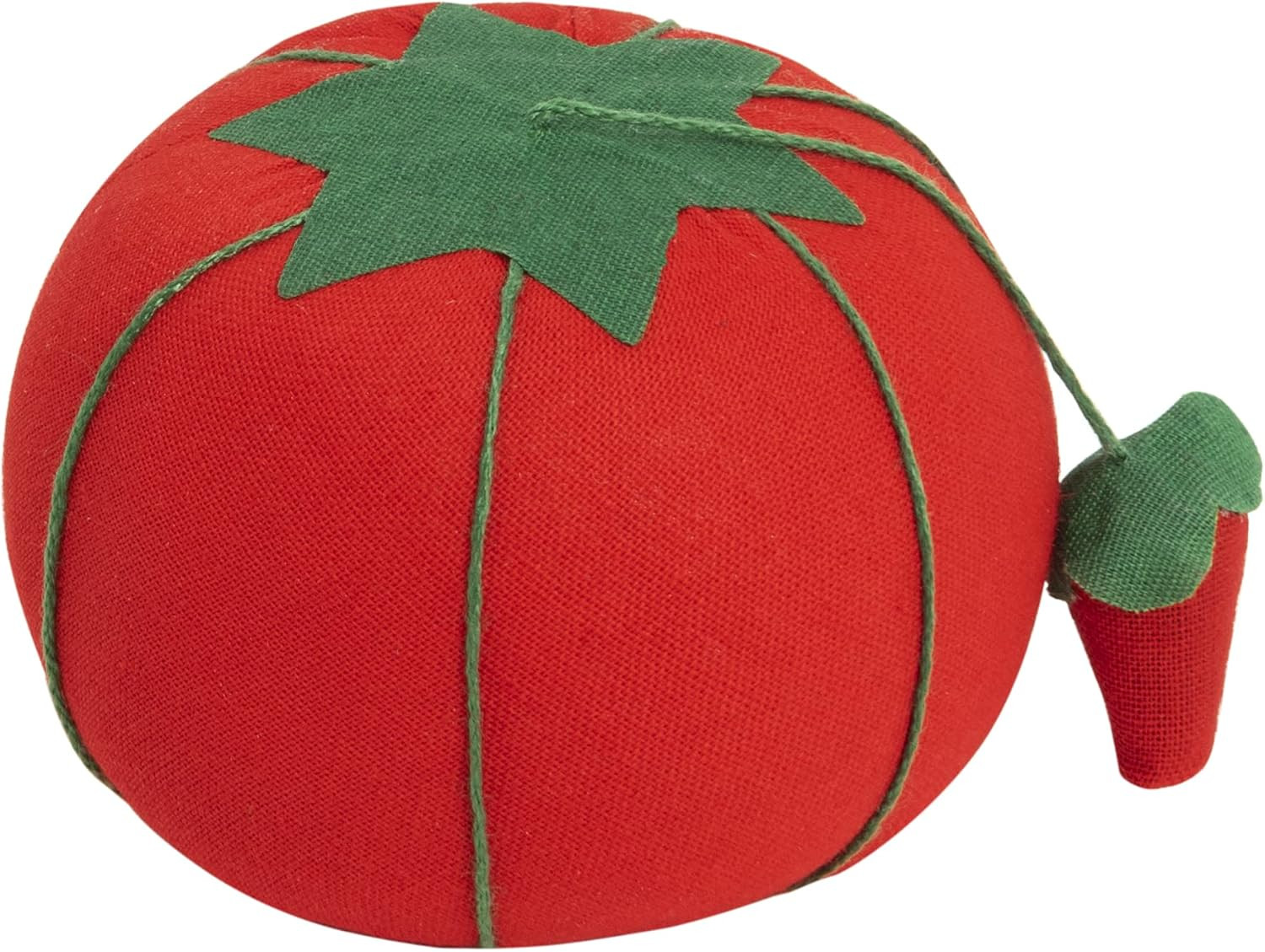 Large Tomato Pin Cushion with Strawberry Emery - 4 Inch Sewing Pincushion, Ho...