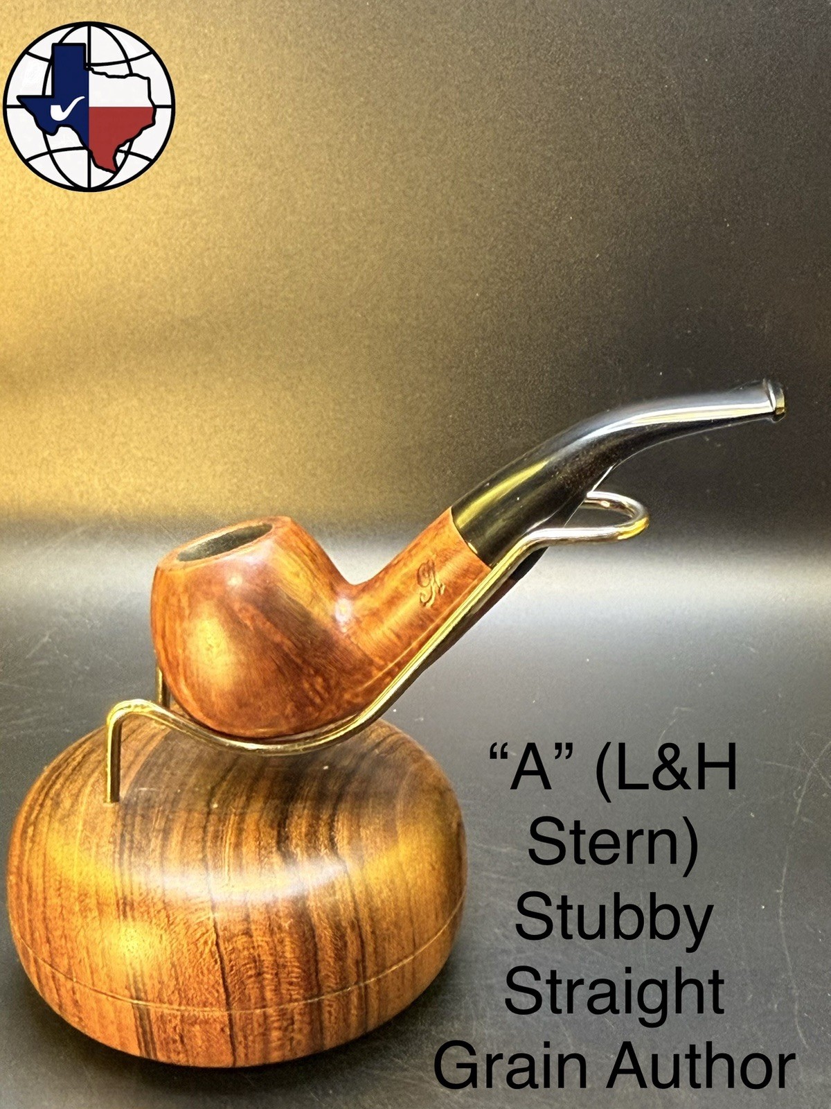 Vintage “A” (L&H Stern) Stubby Straight Grain Author Tobacco Pipe