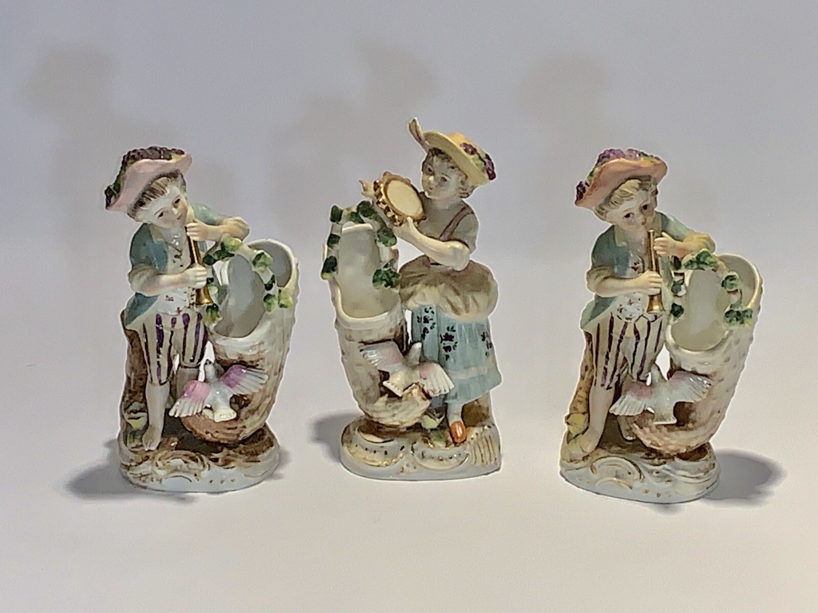 Marvelous Vintage 3 Musicians 7.5 Inches Tall UCAGCO Ceramics Japan Figurines