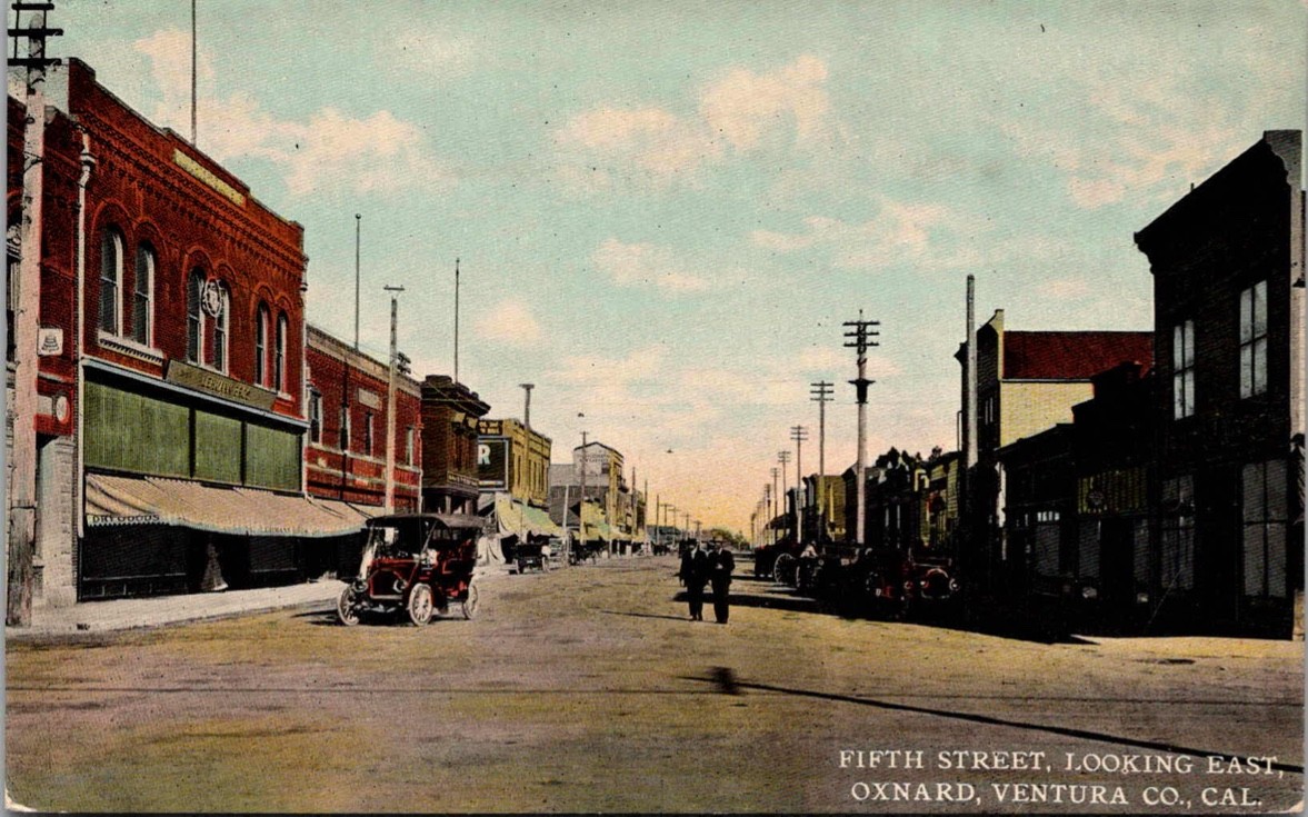 c1915 Fifth St Looking East Oxnard California CA Brakey Ventura County Postcard c1915 Fifth St Looking East Oxnard California CA Brakey Ventura County Postcard