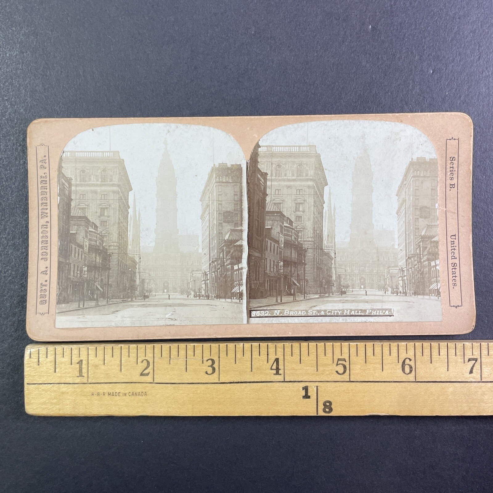 North Broad St & City Hall Philadelphia Stereoview Gust. A. Johnson 1890s PA North Broad St & City Hall Philadelphia Stereoview Gust. A. Johnson 1890s PA