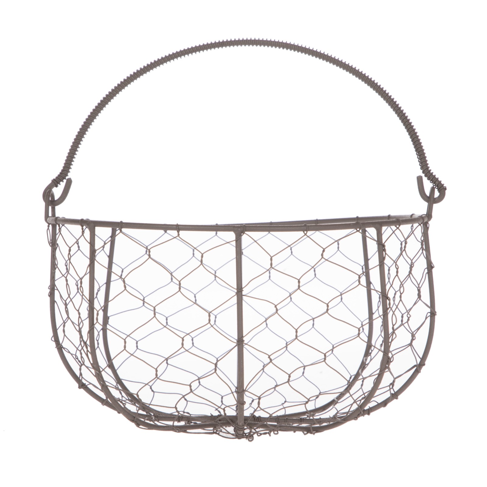 Brown Chicken Wire Basket with Handle, 4.5×8.375in