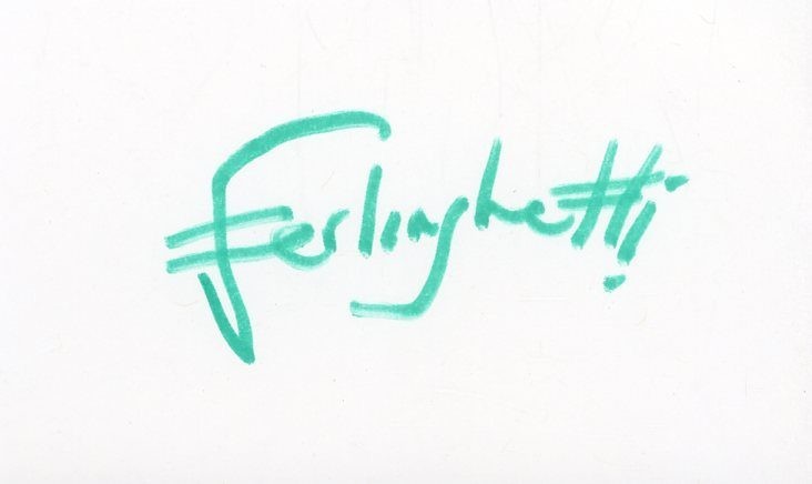 Lawrence Ferlinghetti- Signed Index Card Lawrence Ferlinghetti- Signed Index Card