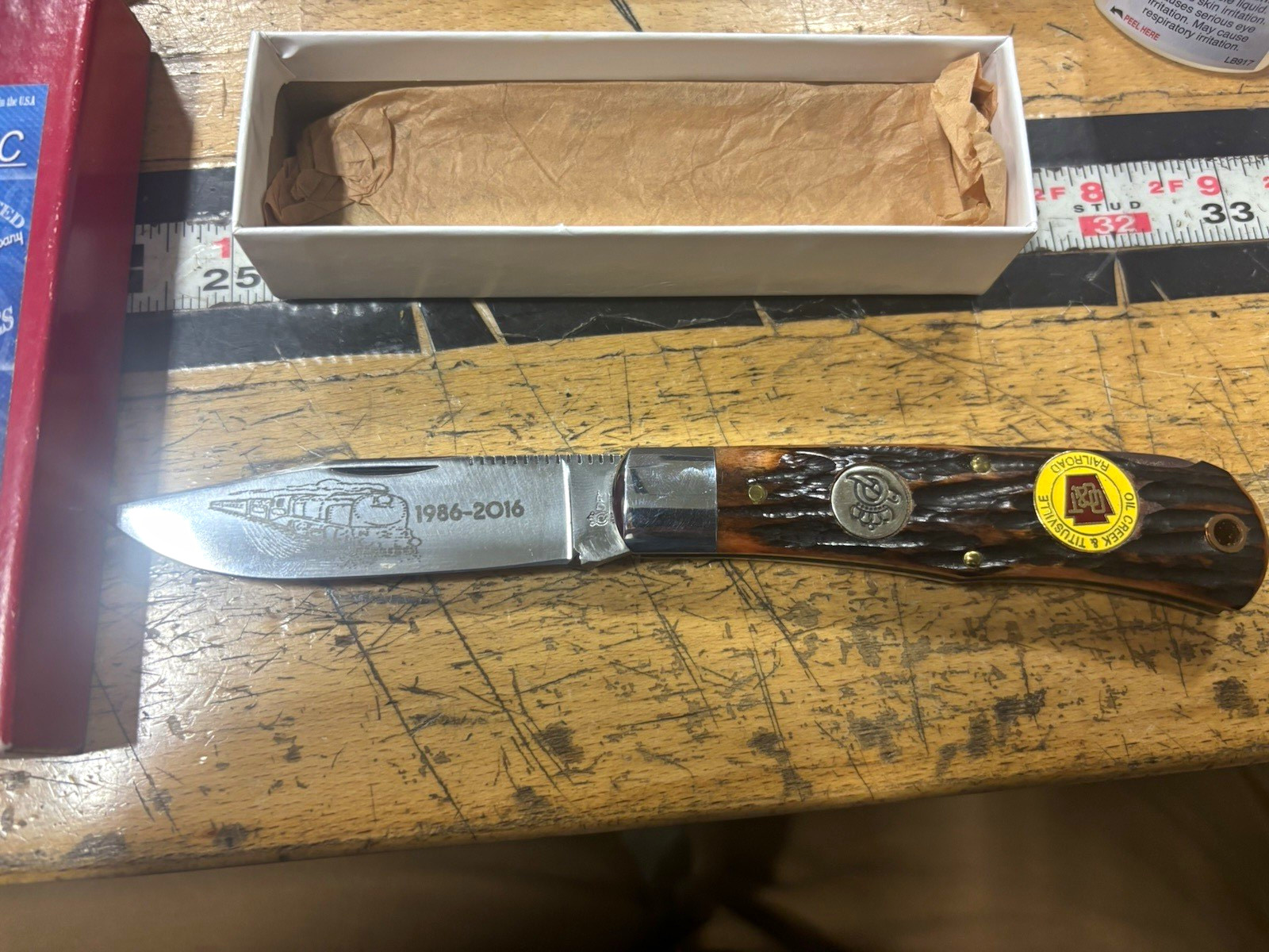 Queen Cutlery Co. Railroad Jack Knife 2016 Brown Bone Handle Stainless Slipjoint