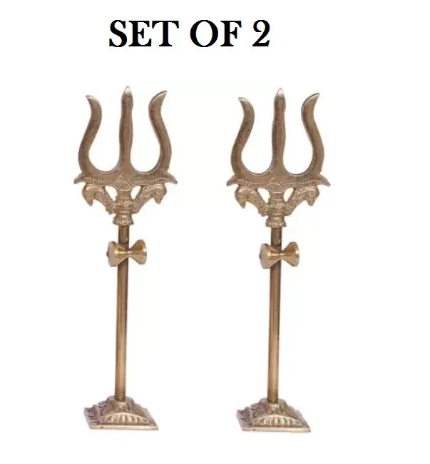 2 x Brass Metal Lord Shiva Trishul 5