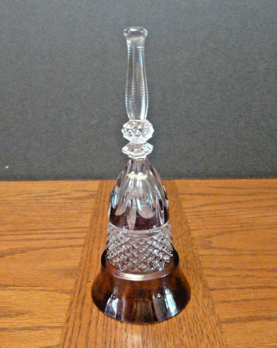 VTG House of Goebel 24% Lead Crystal Ruby to Clear Hand Bell 7.5\