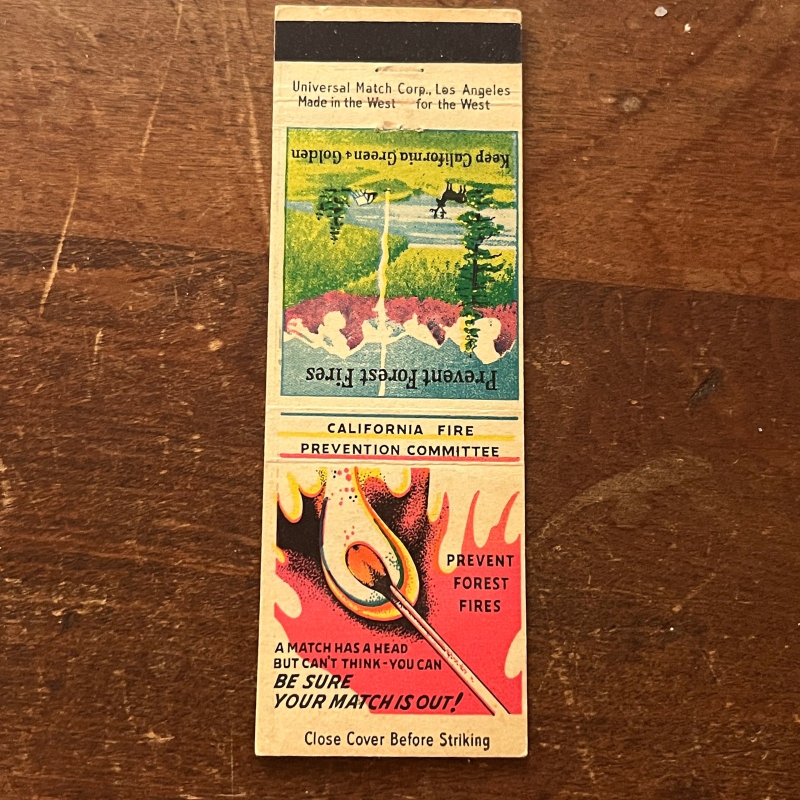 California Fire Prevention Committee Advertising Matchbook Cover MM9-3