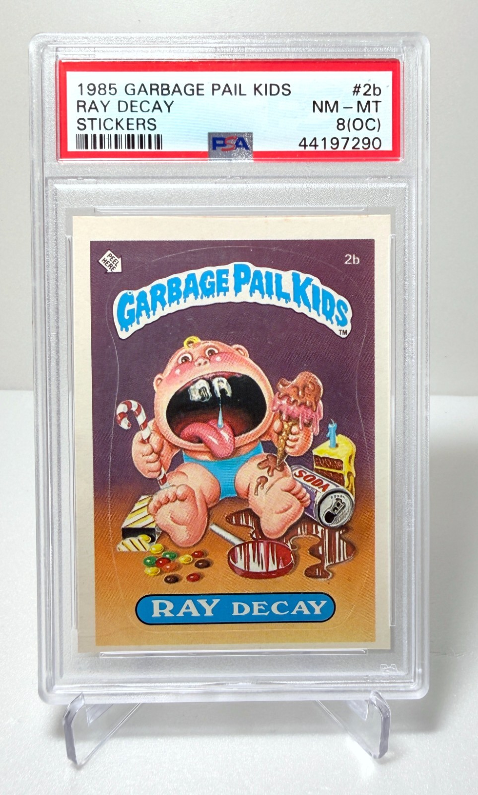 1985 Topps Garbage Pail Kids Series 1 - #2b Ray Decay - PSA 8 NM-MT (OC)