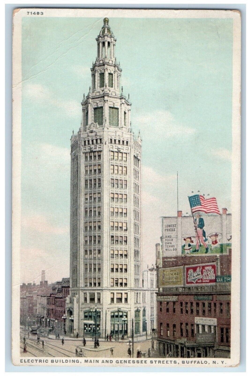 c1910\'s Electric Building Main And Genesee Streets Buffalo NY Phostint Postcard