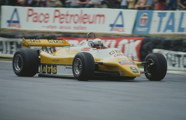 German racing driver Manfred Winkelhock drives Team ATS ATS D5 Cos- Old Photo