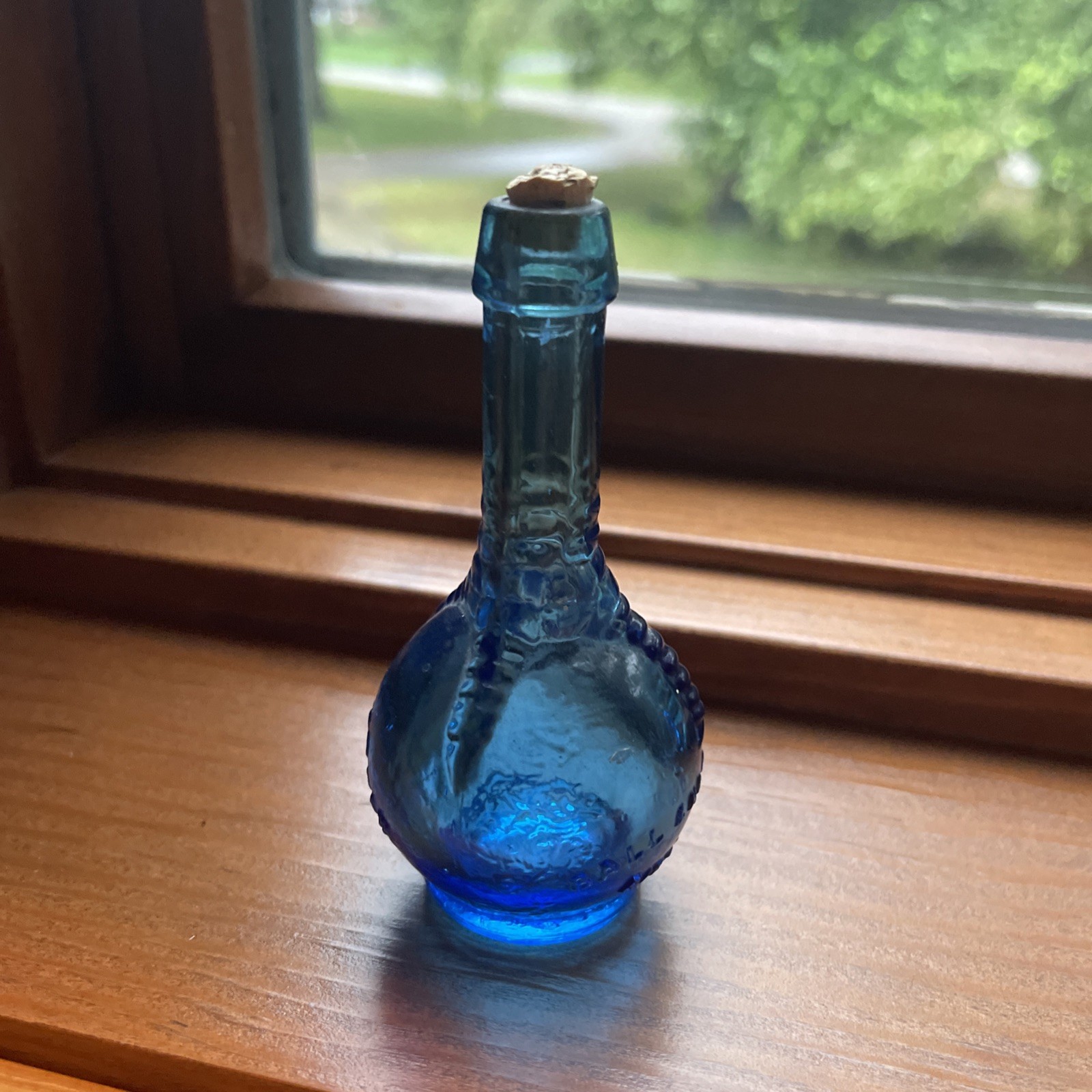 Vintage Blue Glass Mini Ball And Claw Bitters Wheaton 1970s 3.25\ Vintage Blue Glass Mini Ball And Claw Bitters Wheaton 1970s 3.25\
